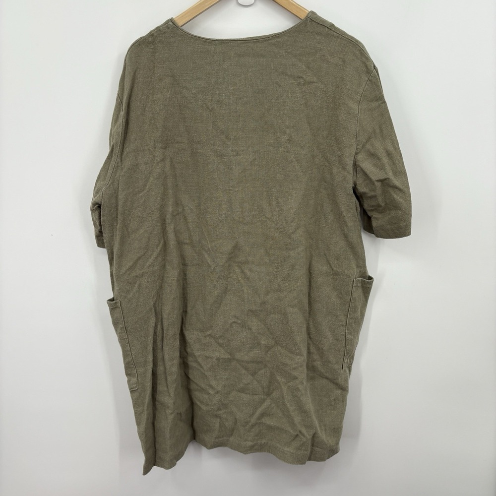 Oak Fort Linen Kaftan Dress Women One Size Lagenlook Oversized Scandi Minimalist - Picture 8 of 9